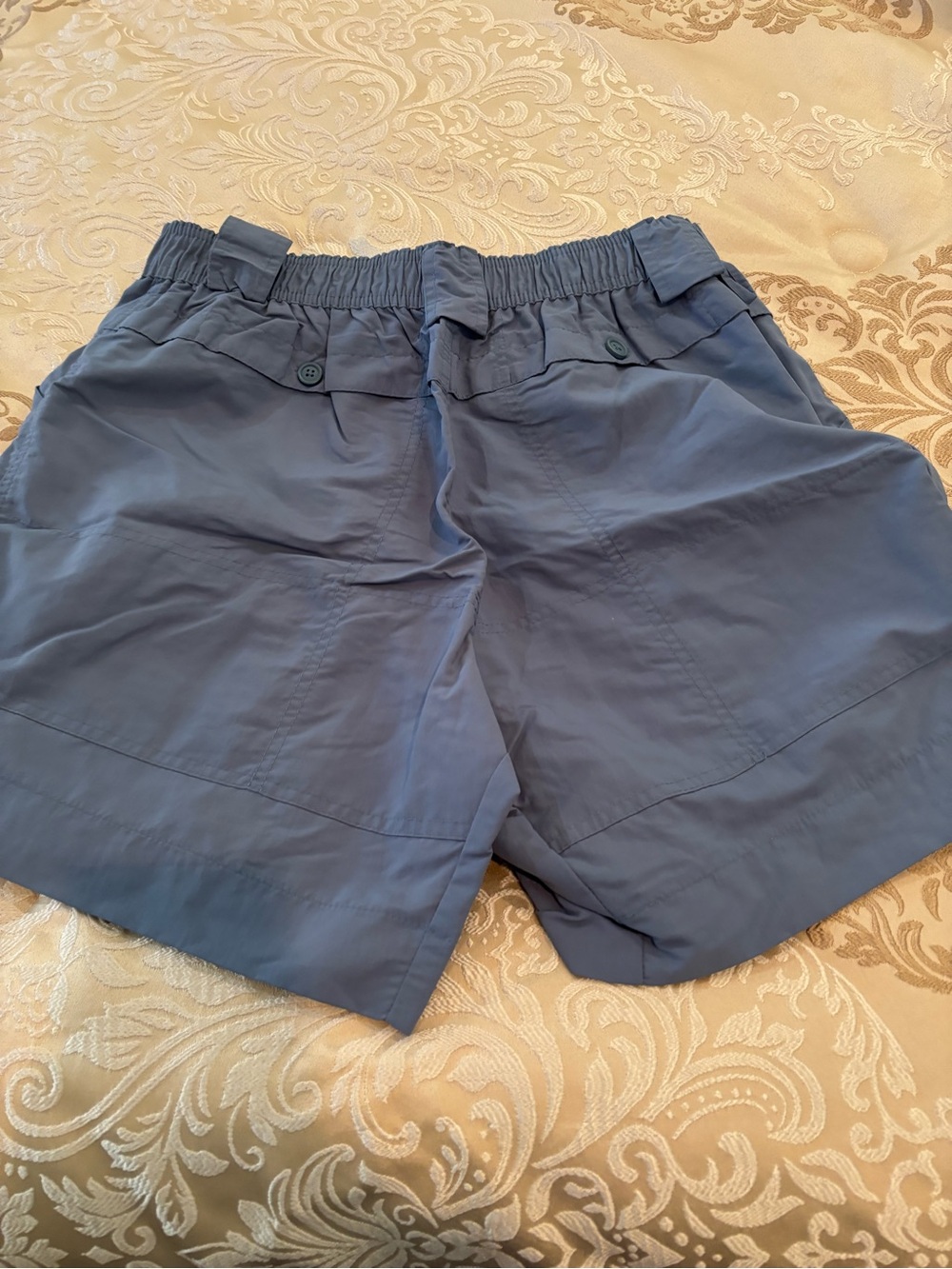 AFTCO Men's Slate Blue Elastic-Waist Cargo Shorts - Picture 3 of 4